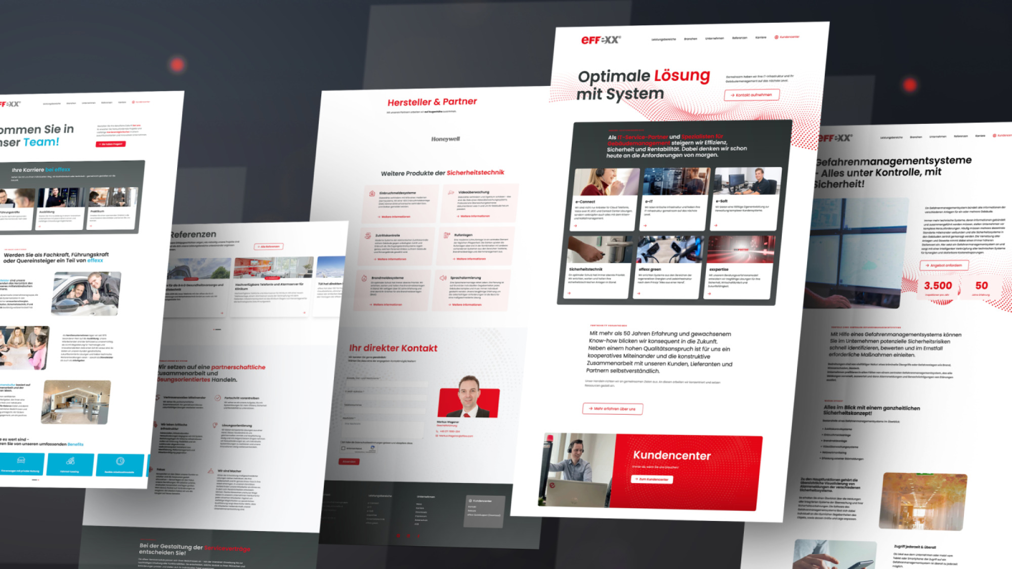 Mockups der effexx Corporate Website mit neuem Design und klarer Struktur